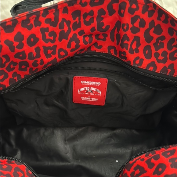 Sprayground Red Leopard Print Tote Bag - Picture 4 of 4